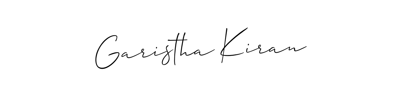 Create a beautiful signature design for name Garistha Kiran. With this signature (Allison_Script) fonts, you can make a handwritten signature for free. Garistha Kiran signature style 2 images and pictures png