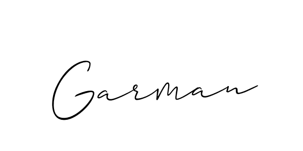 Use a signature maker to create a handwritten signature online. With this signature software, you can design (Allison_Script) your own signature for name Garman. Garman signature style 2 images and pictures png