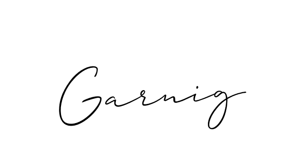 Make a beautiful signature design for name Garnig. With this signature (Allison_Script) style, you can create a handwritten signature for free. Garnig signature style 2 images and pictures png