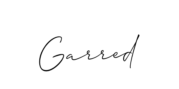 Make a beautiful signature design for name Garred. With this signature (Allison_Script) style, you can create a handwritten signature for free. Garred signature style 2 images and pictures png