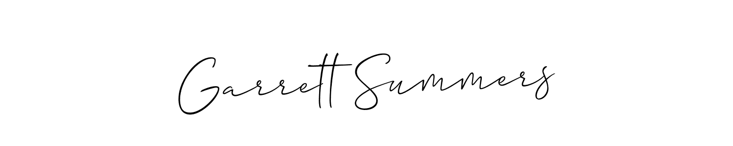 How to make Garrett Summers name signature. Use Allison_Script style for creating short signs online. This is the latest handwritten sign. Garrett Summers signature style 2 images and pictures png