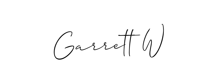 Create a beautiful signature design for name Garrett W. With this signature (Allison_Script) fonts, you can make a handwritten signature for free. Garrett W signature style 2 images and pictures png