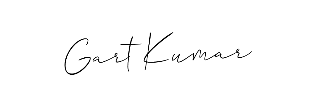 Use a signature maker to create a handwritten signature online. With this signature software, you can design (Allison_Script) your own signature for name Gart Kumar. Gart Kumar signature style 2 images and pictures png