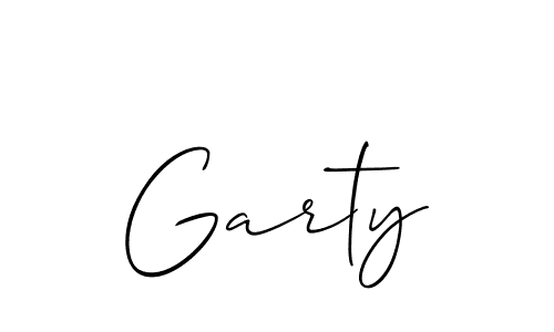 The best way (Allison_Script) to make a short signature is to pick only two or three words in your name. The name Garty include a total of six letters. For converting this name. Garty signature style 2 images and pictures png