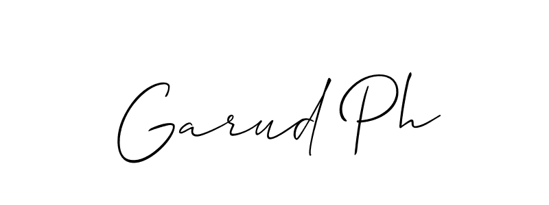 Create a beautiful signature design for name Garud Ph. With this signature (Allison_Script) fonts, you can make a handwritten signature for free. Garud Ph signature style 2 images and pictures png