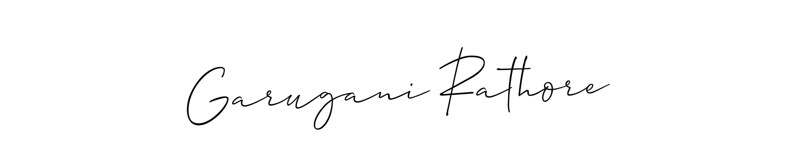 Make a short Garugani Rathore signature style. Manage your documents anywhere anytime using Allison_Script. Create and add eSignatures, submit forms, share and send files easily. Garugani Rathore signature style 2 images and pictures png