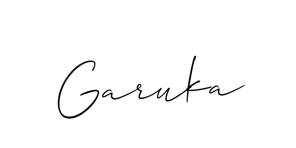 How to make Garuka signature? Allison_Script is a professional autograph style. Create handwritten signature for Garuka name. Garuka signature style 2 images and pictures png