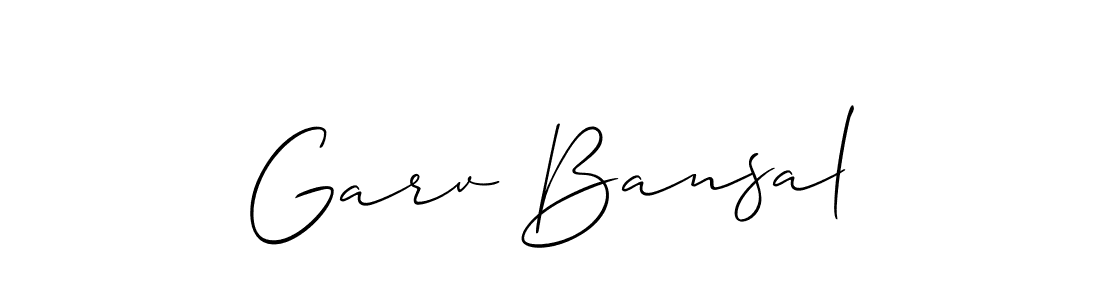 Create a beautiful signature design for name Garv Bansal. With this signature (Allison_Script) fonts, you can make a handwritten signature for free. Garv Bansal signature style 2 images and pictures png