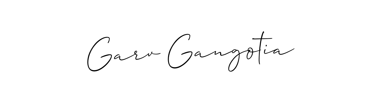 Make a short Garv Gangotia signature style. Manage your documents anywhere anytime using Allison_Script. Create and add eSignatures, submit forms, share and send files easily. Garv Gangotia signature style 2 images and pictures png