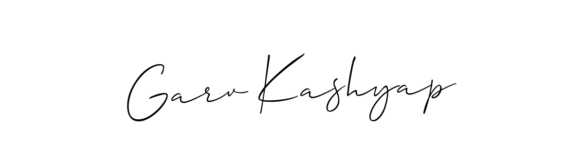 Create a beautiful signature design for name Garv Kashyap. With this signature (Allison_Script) fonts, you can make a handwritten signature for free. Garv Kashyap signature style 2 images and pictures png