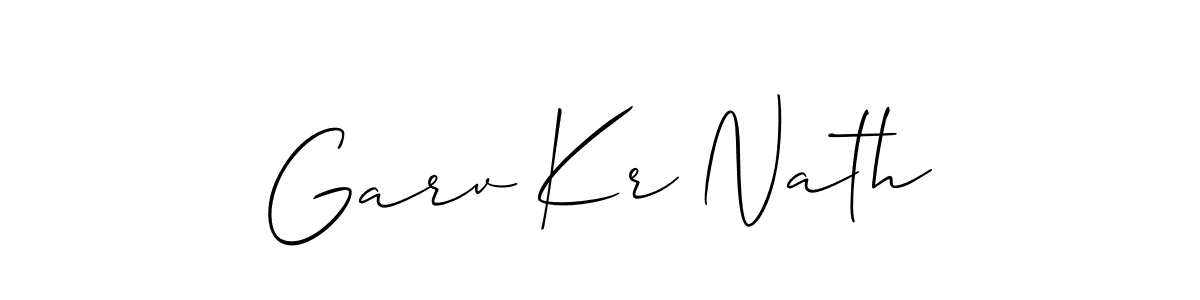 Allison_Script is a professional signature style that is perfect for those who want to add a touch of class to their signature. It is also a great choice for those who want to make their signature more unique. Get Garv Kr Nath name to fancy signature for free. Garv Kr Nath signature style 2 images and pictures png