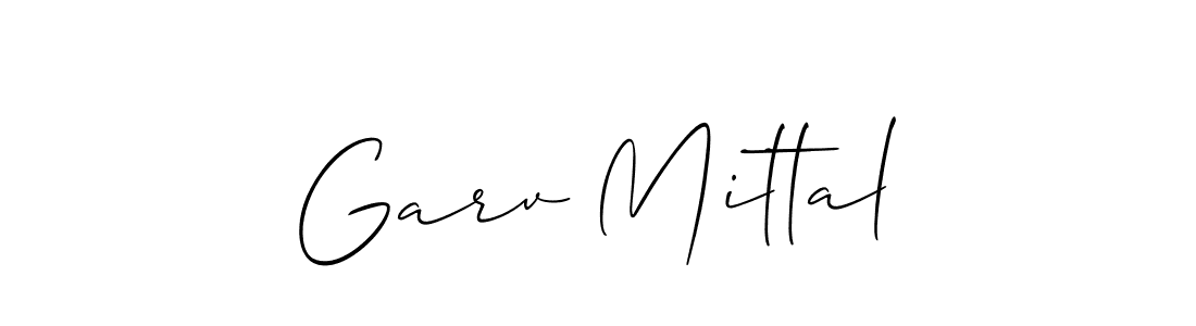 Make a beautiful signature design for name Garv Mittal. With this signature (Allison_Script) style, you can create a handwritten signature for free. Garv Mittal signature style 2 images and pictures png