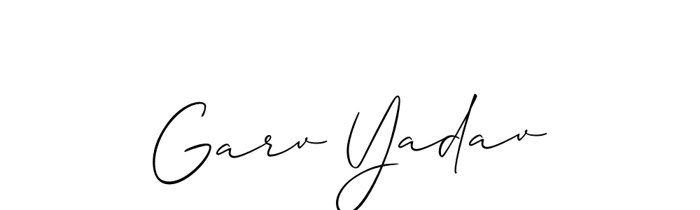 Similarly Allison_Script is the best handwritten signature design. Signature creator online .You can use it as an online autograph creator for name Garv Yadav. Garv Yadav signature style 2 images and pictures png