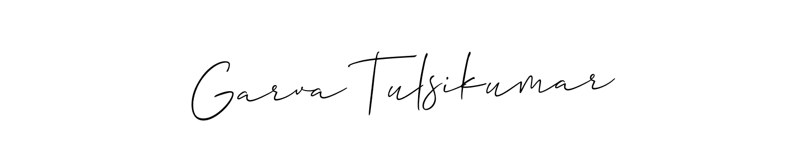 Use a signature maker to create a handwritten signature online. With this signature software, you can design (Allison_Script) your own signature for name Garva Tulsikumar. Garva Tulsikumar signature style 2 images and pictures png