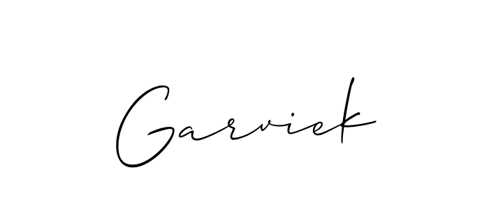 How to make Garviek name signature. Use Allison_Script style for creating short signs online. This is the latest handwritten sign. Garviek signature style 2 images and pictures png