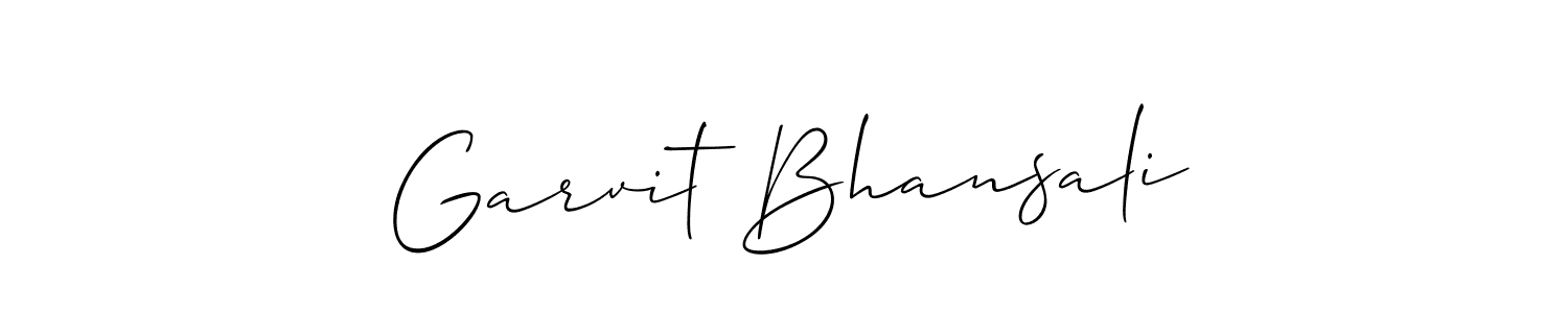 Also You can easily find your signature by using the search form. We will create Garvit Bhansali name handwritten signature images for you free of cost using Allison_Script sign style. Garvit Bhansali signature style 2 images and pictures png