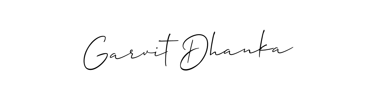 You should practise on your own different ways (Allison_Script) to write your name (Garvit Dhanka) in signature. don't let someone else do it for you. Garvit Dhanka signature style 2 images and pictures png
