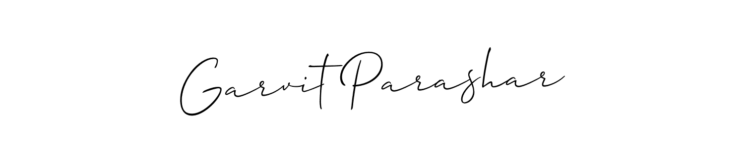 Also we have Garvit Parashar name is the best signature style. Create professional handwritten signature collection using Allison_Script autograph style. Garvit Parashar signature style 2 images and pictures png