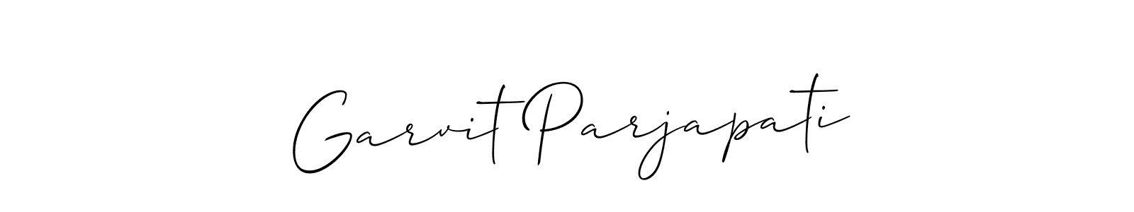 Use a signature maker to create a handwritten signature online. With this signature software, you can design (Allison_Script) your own signature for name Garvit Parjapati. Garvit Parjapati signature style 2 images and pictures png