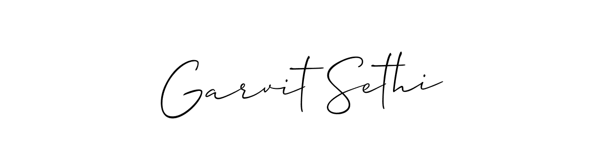 Allison_Script is a professional signature style that is perfect for those who want to add a touch of class to their signature. It is also a great choice for those who want to make their signature more unique. Get Garvit Sethi name to fancy signature for free. Garvit Sethi signature style 2 images and pictures png