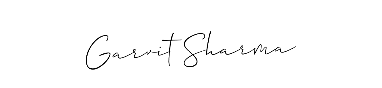 Create a beautiful signature design for name Garvit Sharma. With this signature (Allison_Script) fonts, you can make a handwritten signature for free. Garvit Sharma signature style 2 images and pictures png