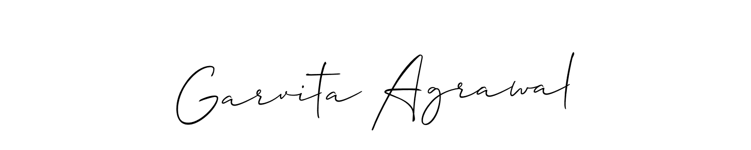 Create a beautiful signature design for name Garvita Agrawal. With this signature (Allison_Script) fonts, you can make a handwritten signature for free. Garvita Agrawal signature style 2 images and pictures png