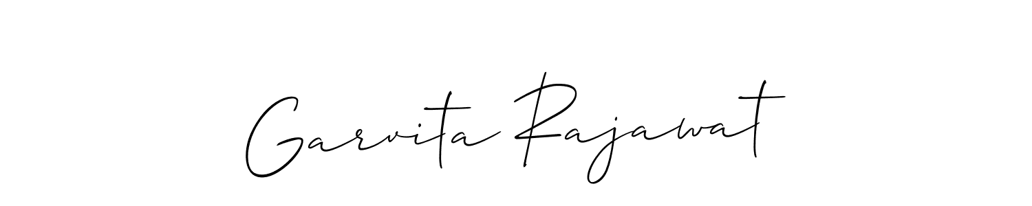 It looks lik you need a new signature style for name Garvita Rajawat. Design unique handwritten (Allison_Script) signature with our free signature maker in just a few clicks. Garvita Rajawat signature style 2 images and pictures png