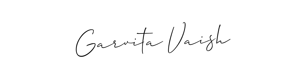 You should practise on your own different ways (Allison_Script) to write your name (Garvita Vaish) in signature. don't let someone else do it for you. Garvita Vaish signature style 2 images and pictures png