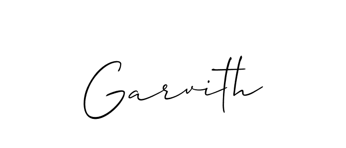 Use a signature maker to create a handwritten signature online. With this signature software, you can design (Allison_Script) your own signature for name Garvith. Garvith signature style 2 images and pictures png