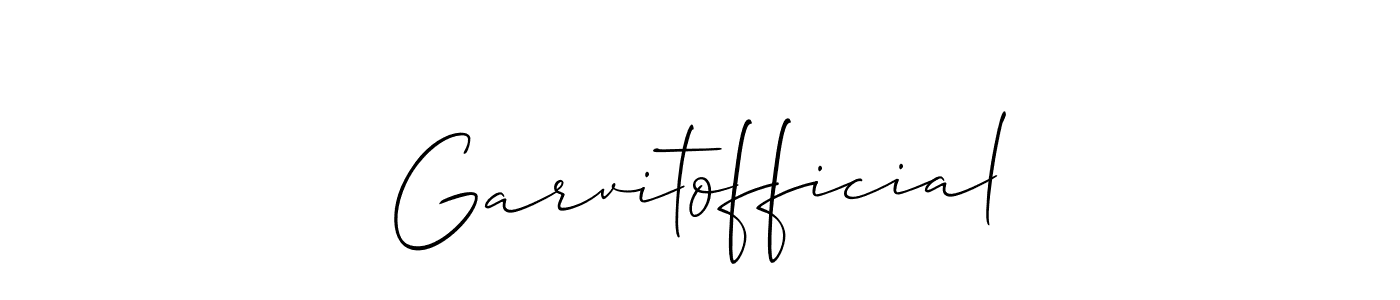 Use a signature maker to create a handwritten signature online. With this signature software, you can design (Allison_Script) your own signature for name Garvitofficial. Garvitofficial signature style 2 images and pictures png