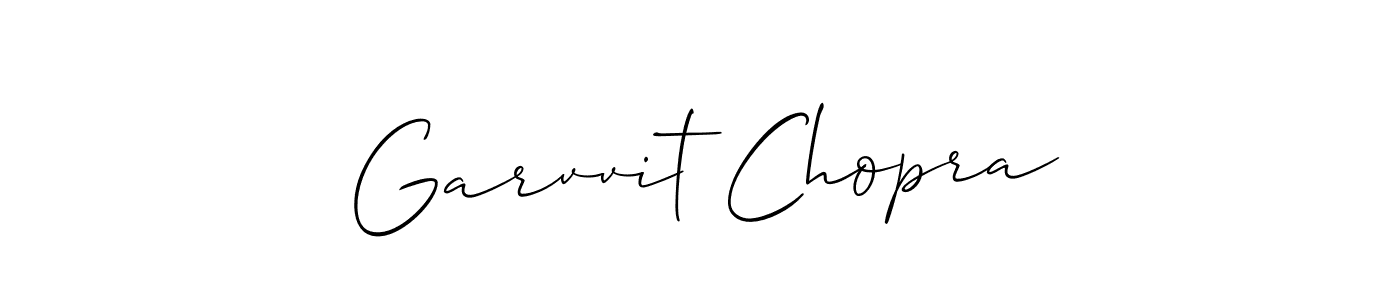 Use a signature maker to create a handwritten signature online. With this signature software, you can design (Allison_Script) your own signature for name Garvvit Chopra. Garvvit Chopra signature style 2 images and pictures png