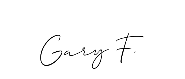 How to Draw Gary F. signature style? Allison_Script is a latest design signature styles for name Gary F.. Gary F. signature style 2 images and pictures png