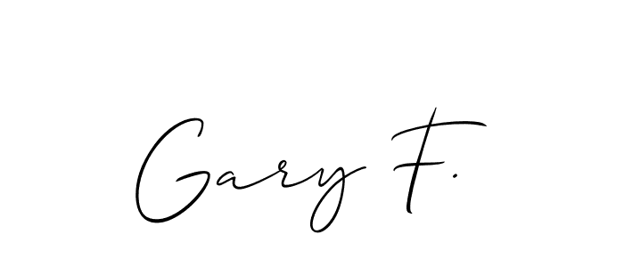 This is the best signature style for the Gary F. name. Also you like these signature font (Allison_Script). Mix name signature. Gary F. signature style 2 images and pictures png