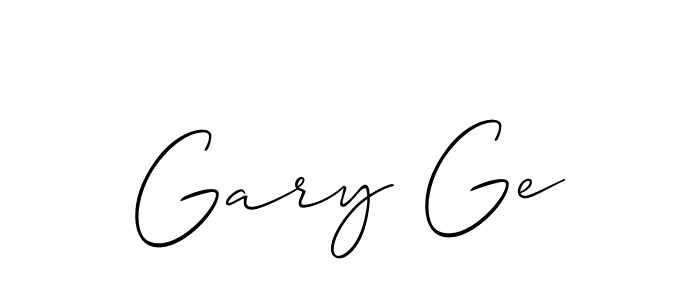 The best way (Allison_Script) to make a short signature is to pick only two or three words in your name. The name Gary Ge include a total of six letters. For converting this name. Gary Ge signature style 2 images and pictures png