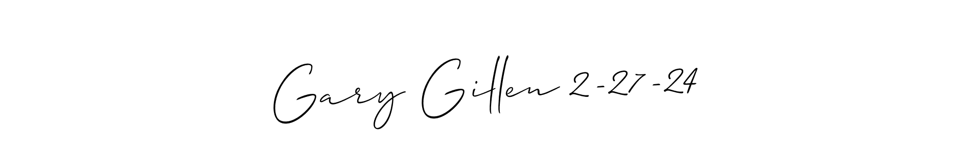 Also You can easily find your signature by using the search form. We will create Gary Gillen 2-27-24 name handwritten signature images for you free of cost using Allison_Script sign style. Gary Gillen 2-27-24 signature style 2 images and pictures png