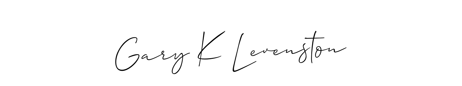How to make Gary K Levenston signature? Allison_Script is a professional autograph style. Create handwritten signature for Gary K Levenston name. Gary K Levenston signature style 2 images and pictures png
