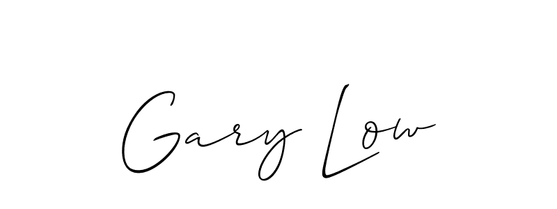 You should practise on your own different ways (Allison_Script) to write your name (Gary Low) in signature. don't let someone else do it for you. Gary Low signature style 2 images and pictures png