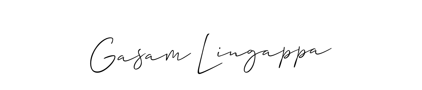 How to make Gasam Lingappa name signature. Use Allison_Script style for creating short signs online. This is the latest handwritten sign. Gasam Lingappa signature style 2 images and pictures png