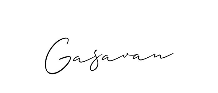 Use a signature maker to create a handwritten signature online. With this signature software, you can design (Allison_Script) your own signature for name Gasavan. Gasavan signature style 2 images and pictures png