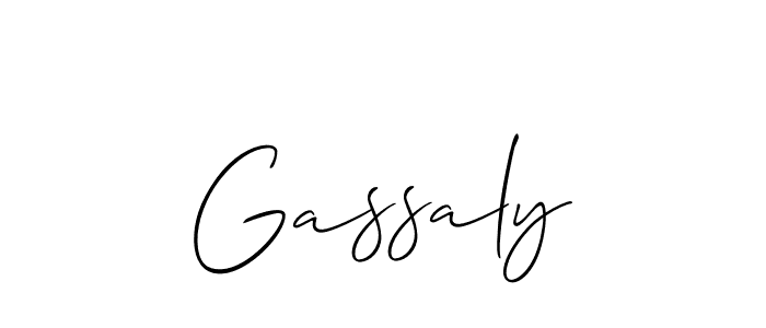 Allison_Script is a professional signature style that is perfect for those who want to add a touch of class to their signature. It is also a great choice for those who want to make their signature more unique. Get Gassaly name to fancy signature for free. Gassaly signature style 2 images and pictures png