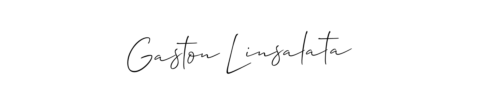 See photos of Gaston Linsalata official signature by Spectra . Check more albums & portfolios. Read reviews & check more about Allison_Script font. Gaston Linsalata signature style 2 images and pictures png