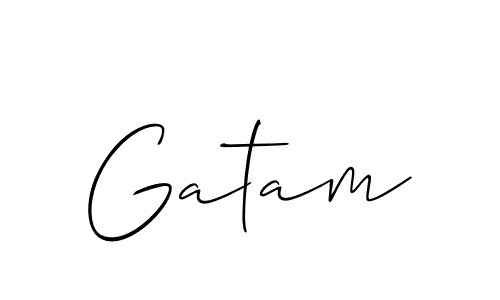 How to Draw Gatam signature style? Allison_Script is a latest design signature styles for name Gatam. Gatam signature style 2 images and pictures png