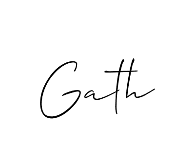 Make a beautiful signature design for name Gath. With this signature (Allison_Script) style, you can create a handwritten signature for free. Gath signature style 2 images and pictures png