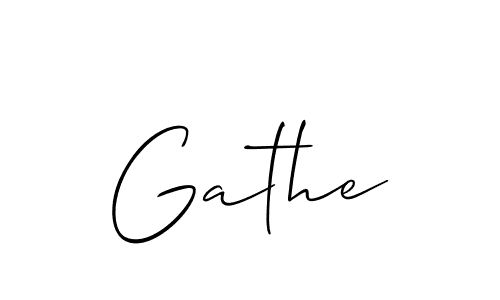 Also You can easily find your signature by using the search form. We will create Gathe name handwritten signature images for you free of cost using Allison_Script sign style. Gathe signature style 2 images and pictures png