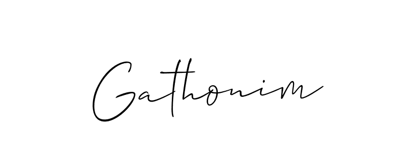 Also we have Gathonim name is the best signature style. Create professional handwritten signature collection using Allison_Script autograph style. Gathonim signature style 2 images and pictures png