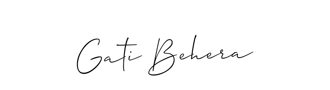 How to make Gati Behera signature? Allison_Script is a professional autograph style. Create handwritten signature for Gati Behera name. Gati Behera signature style 2 images and pictures png
