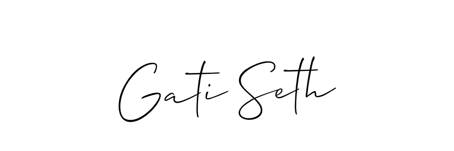 Gati Seth stylish signature style. Best Handwritten Sign (Allison_Script) for my name. Handwritten Signature Collection Ideas for my name Gati Seth. Gati Seth signature style 2 images and pictures png