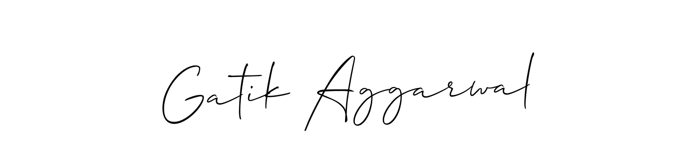if you are searching for the best signature style for your name Gatik Aggarwal. so please give up your signature search. here we have designed multiple signature styles  using Allison_Script. Gatik Aggarwal signature style 2 images and pictures png