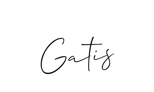 Make a beautiful signature design for name Gatis. With this signature (Allison_Script) style, you can create a handwritten signature for free. Gatis signature style 2 images and pictures png