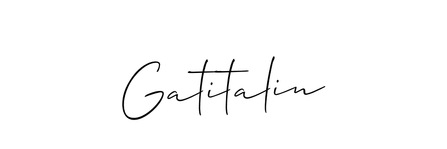 It looks lik you need a new signature style for name Gatitalin. Design unique handwritten (Allison_Script) signature with our free signature maker in just a few clicks. Gatitalin signature style 2 images and pictures png